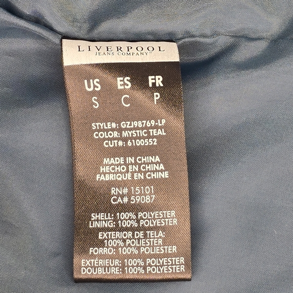 Liverpool Jeans Company Women’s Mystic Teal Trench Coat Size S - Picture 5 of 6